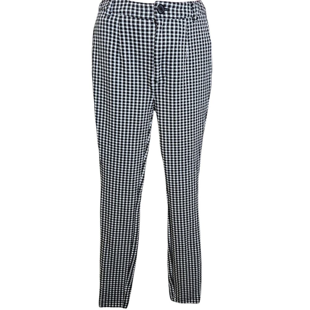 Maeve Anthropologie Womens Gingham Plaid Pants‎ Size 2 Nylon Stretch Preppy
